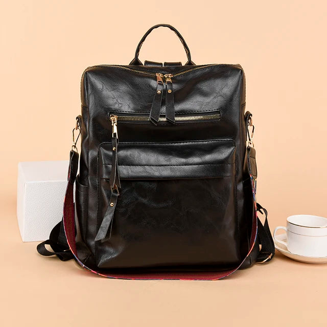 Mochila Feminina Glam Paris Versátil Couro Premium