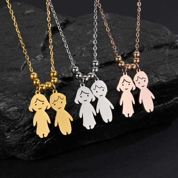 Colar Família Personalizado com Pingentes de Meninos e Meninas