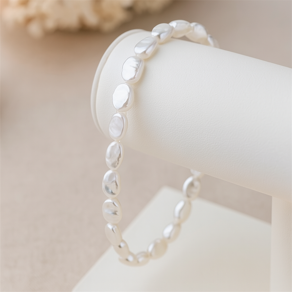 Pulseira com Pérolas Imitadas em Estilo Vintage Elegante