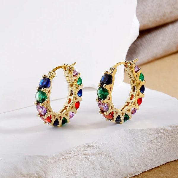 Brinco Argola Luxo Colorido Glamure