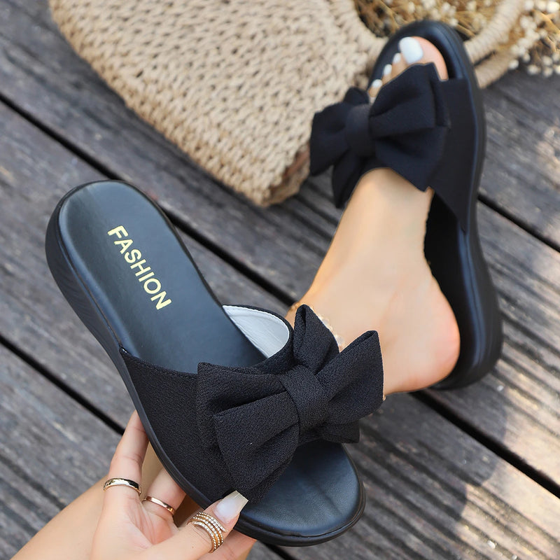 Sandália Glamure Laço Chic Conforto Casual