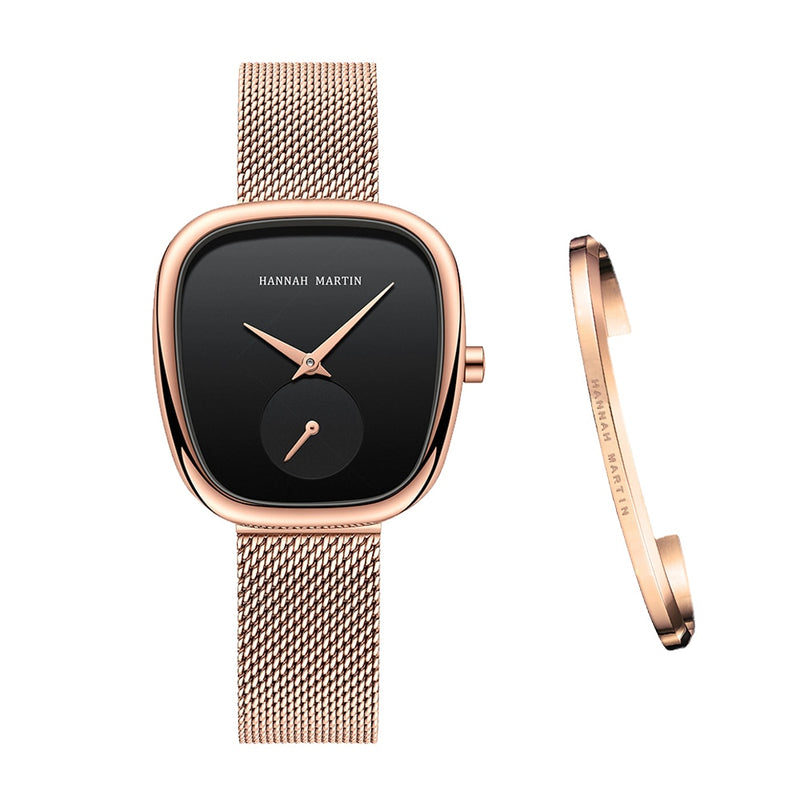 Relógio Feminino Tonneau + Pulseira Elegant