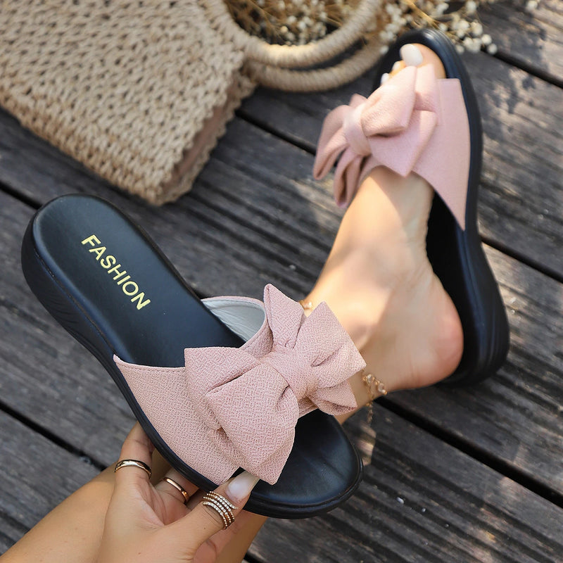Sandália Glamure Laço Chic Conforto Casual