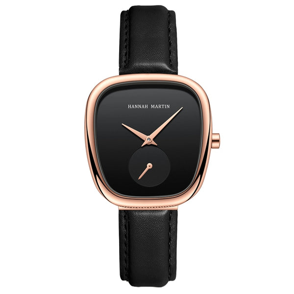 Relógio Feminino Tonneau Couro