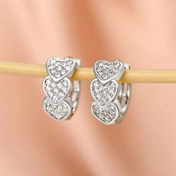 Brincos Argola Coração Dourado Glamure Lux