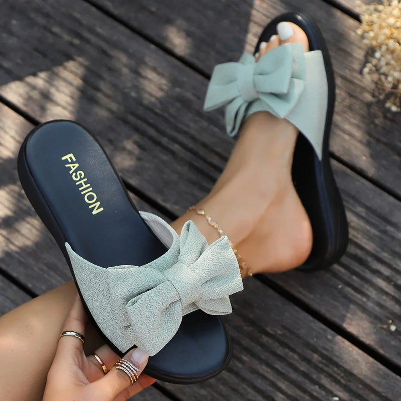 Sandália Glamure Laço Chic Conforto Casual
