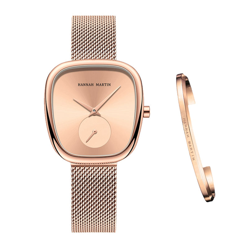 Relógio Feminino Tonneau + Pulseira Elegant