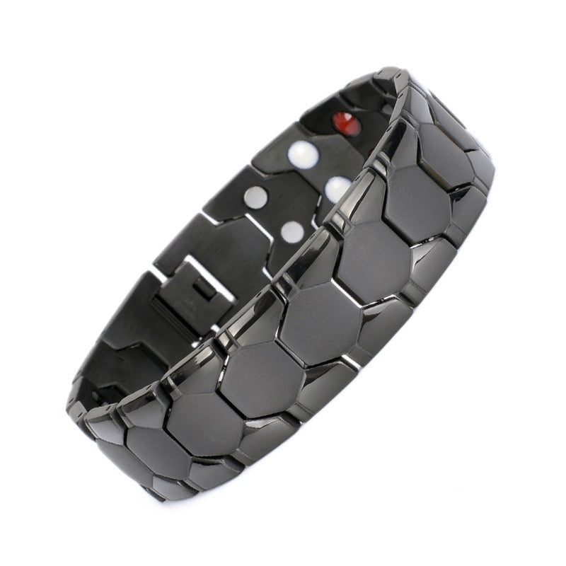 Descubra a Pulseira Magnética com Design de Dragão. Terapia Magnética e Moda Unissex combinadas em um Acessório. Beneficie-se do Magnetismo, Estilo Natural e Design Ergonômico. Feita de Liga Durável, a Pulseira oferece Conforto e Durabilidade.  Cores Versáteis: Preto, Prateado e Dourado. Elevando Estilo e Bem-Estar!