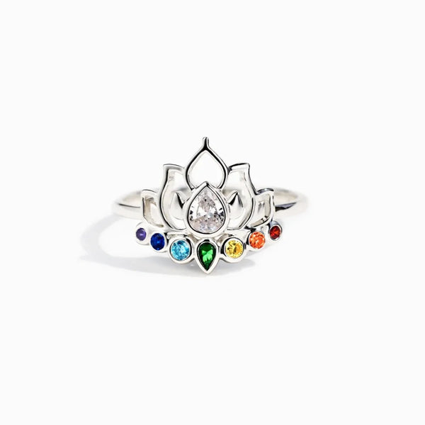 Anel Flor de Lótus Zirconia em Prata 925