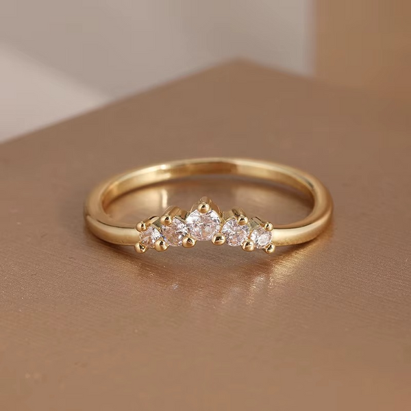 Anel Vintage Ouro com Flores Entalhadas à Mão
