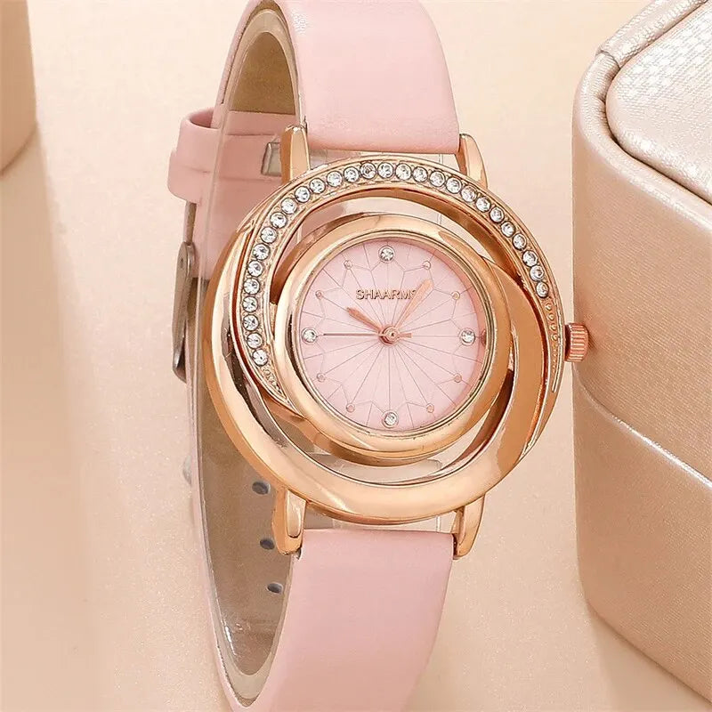 Descubra o Conjunto Luxo 5 Peças, um Conjunto de Acessórios Rhinestone que une Elegância, Versatilidade e Sofisticação. Com Relógio Feminino, Anel, Colar, Brincos e Design Rhinestone, este Conjunto oferece Glamour Diário com Beleza Duradoura. Invista no seu Estilo com este Conjunto Versátil.
