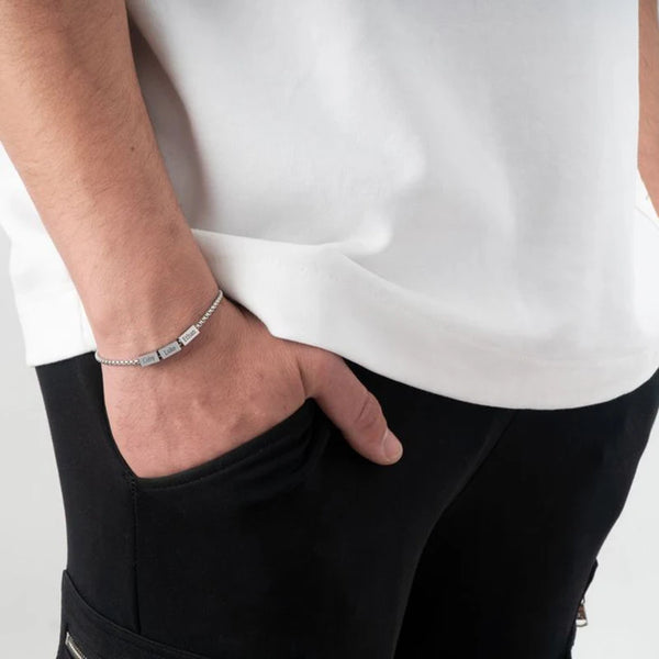 Pulseira Personalizada Nomes Unissex Retangulos Glamure Luxo