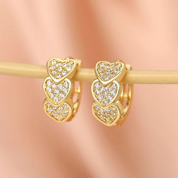 Brincos Argola Coração Dourado Glamure Lux