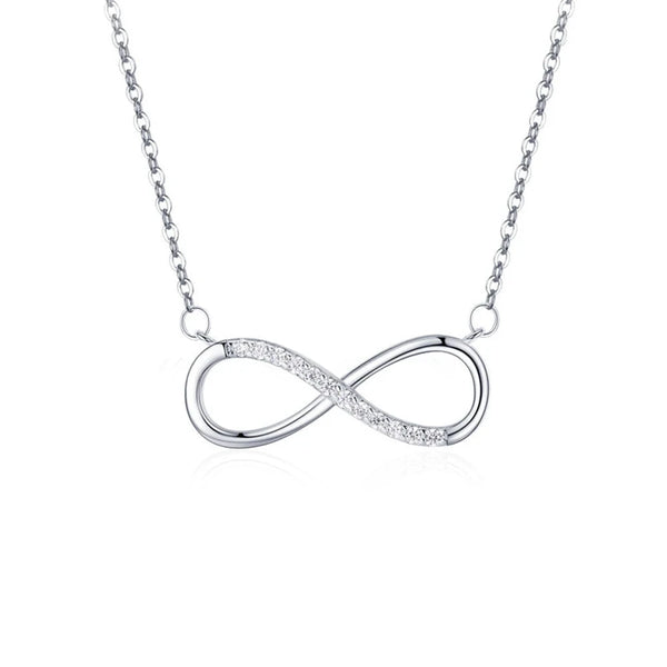 Descubra o Colar Infinito, uma peça sofisticada em Prata Esterlina com Zirconia Brilho Intenso. Este Colar de Luxo é ideal para presente e combina elegância e tendência. Seu design moderno e hipoalergênico oferece durabilidade e conforto, perfeito para mulheres que valorizam um Colar Fashion e Refinado.