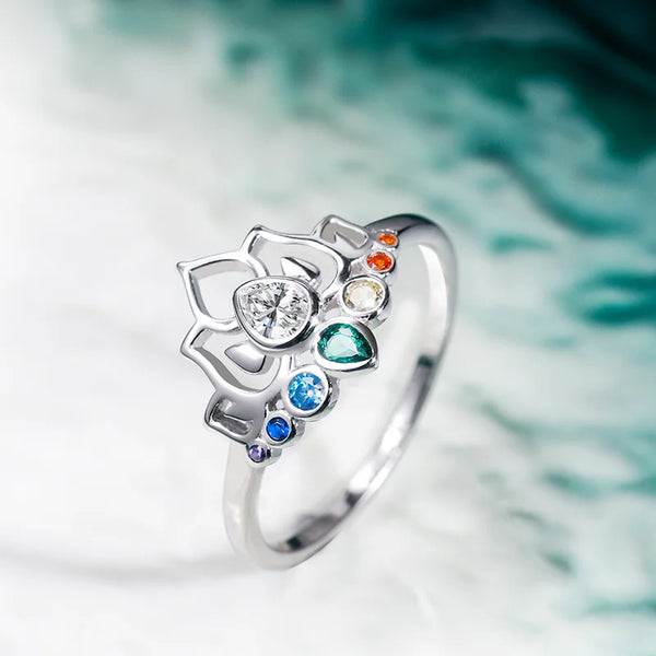 Anel Flor de Lótus Zirconia em Prata 925