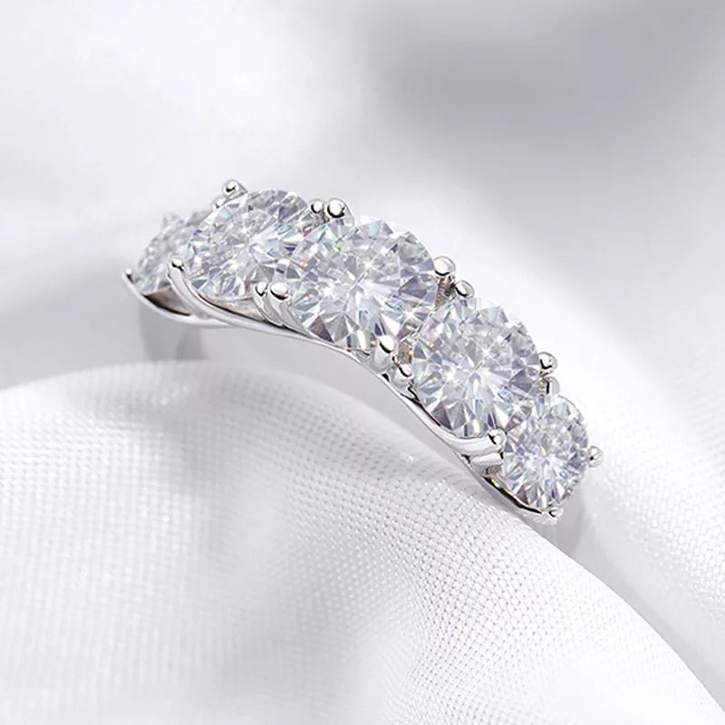 Anel de Prata 925 e Pedra Moissanite Luminar Glamure
