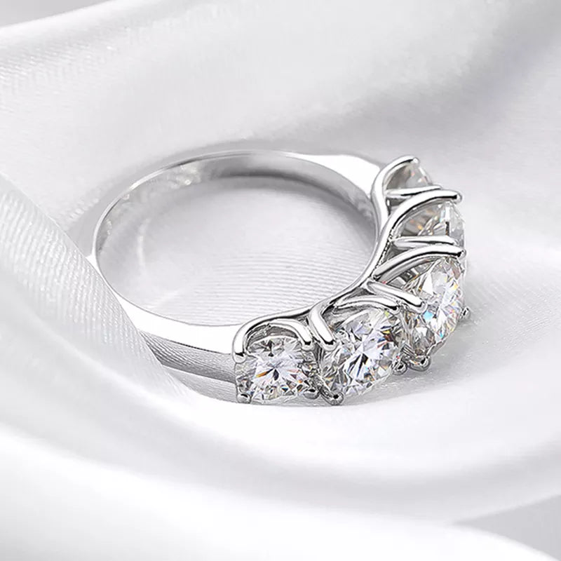 Anel de Prata 925 e Pedra Moissanite Luminar Glamure