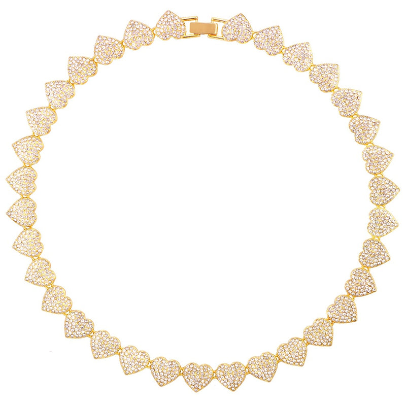 Descubra o Colar Cubano Coração, uma peça versátil e elegante. Feito com Pedras de Cristal e Banhado a Ouro, este Colar Feminino é hipoalergênico e durável. Ideal para ocasiões especiais, presenteie com este Colar Brilhante, de alta qualidade e design exclusivo. Aproveite e compre hoje com frete grátis!